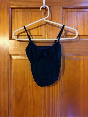 Hollister Black Spaghetti Strap Cropped Tank